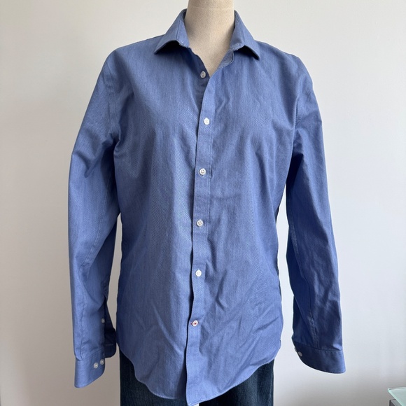 Tommy Hilfiger - Blue Long Sleeve Button Down Shirt - Picture 1 of 5